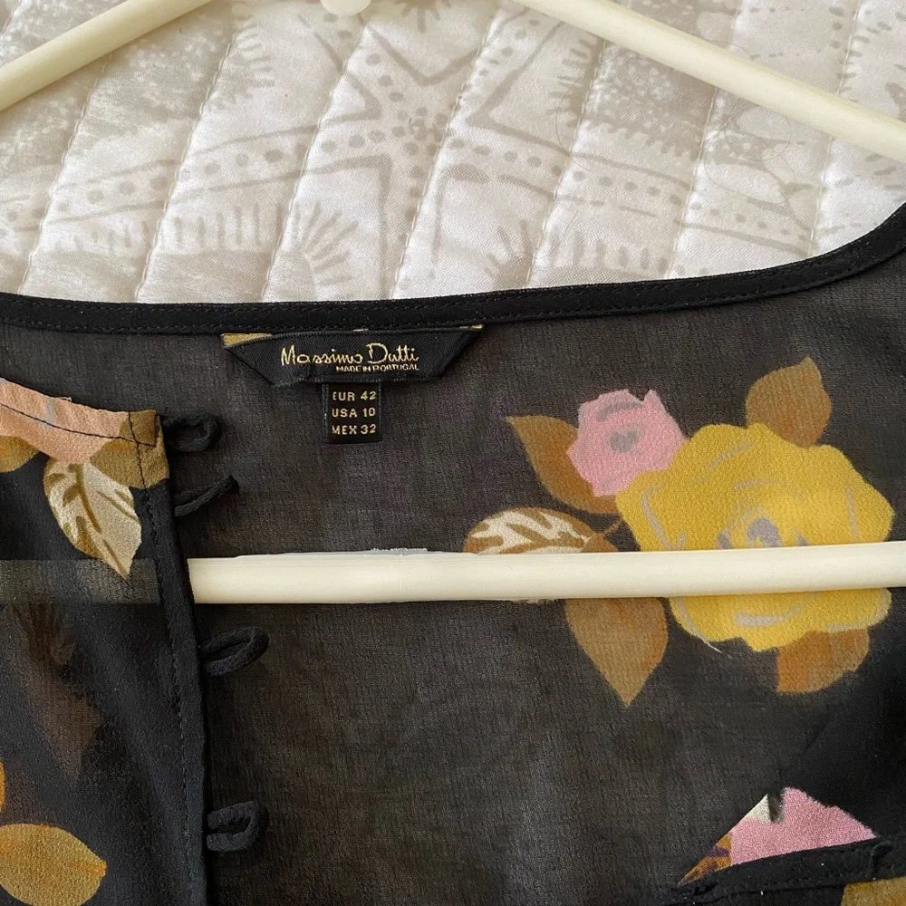 Massimo Dutti Black Floral Blouse - Picture 3 of 3